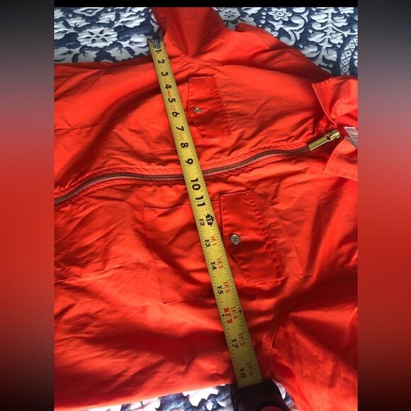 Michael Kors Long Sleeve Collared Full Zip Top Orange Medium - Picture 4 of 7